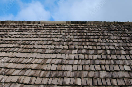 Texture of wooden roof background