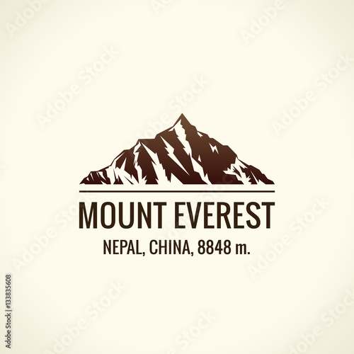 Fototapet Mountain tourist vector logo