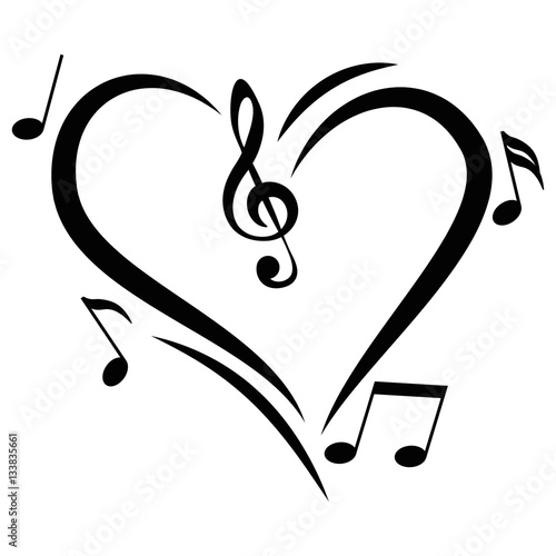 Icon Heart Music Notes