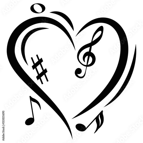 Icon Heart Music Notes