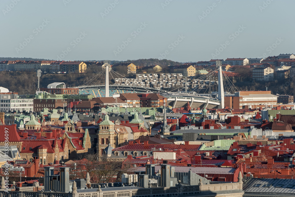 Gothenburg city view from above, travel Sweden