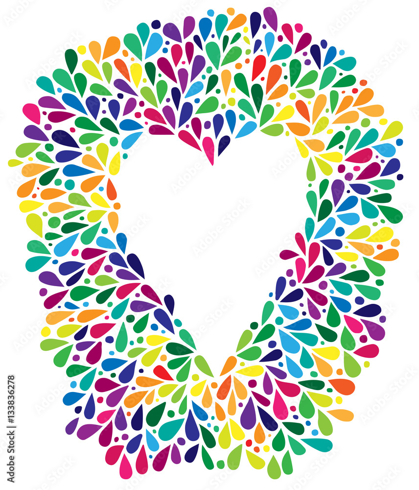 Heart in colorful frame Heart in colorful frame