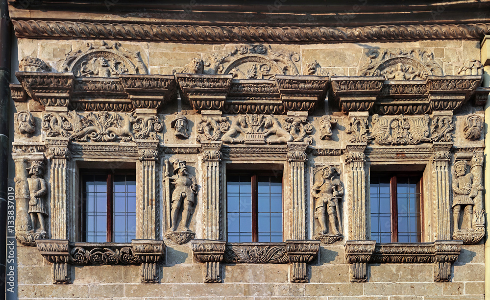 Fototapeta premium Renaissance decoration of The Knight's House, Litomysl, Czech republic