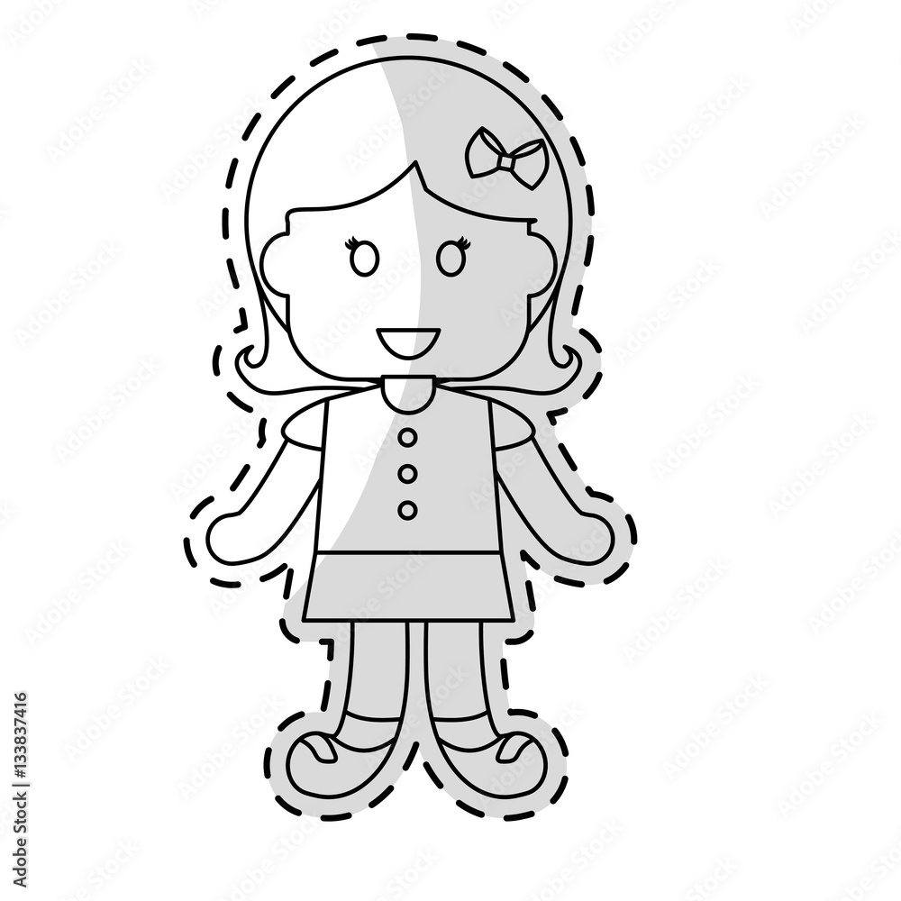 cute girl icon over white background. vector illustration cute girl icon over white background. vector illustration