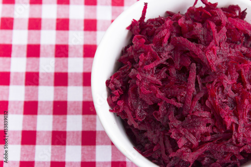 Fresh Grated Beet Salad in a Bowl