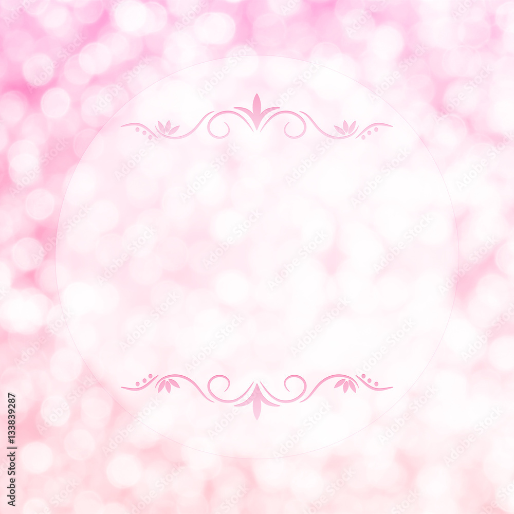 Abstract white and pink gradient blurred bokeh background with c