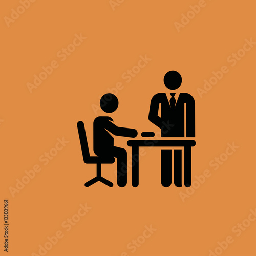 boss with employee icon. flat design