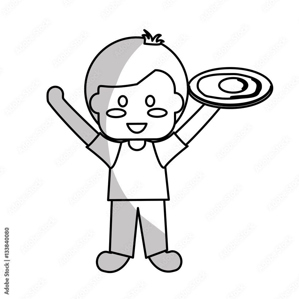 happy child with healthy eating related icons image grey and white vector illustration design happy child with healthy eating related icons image grey and white vector illustration design