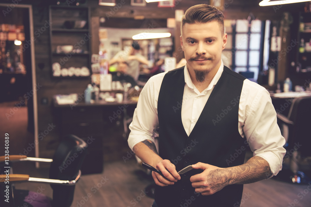 Attractive stylish barber Attractive stylish barber