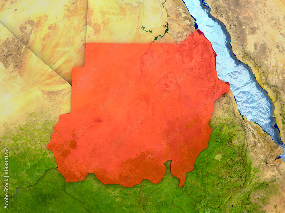 Sudan in red