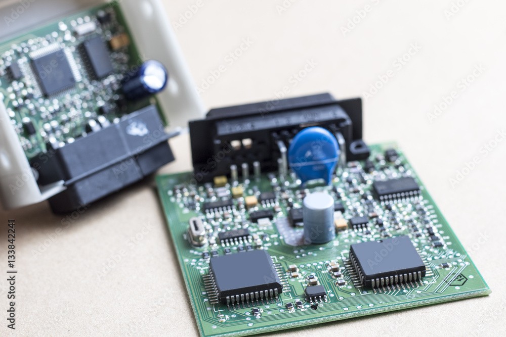 circuit board with electronic components circuit board with electronic components