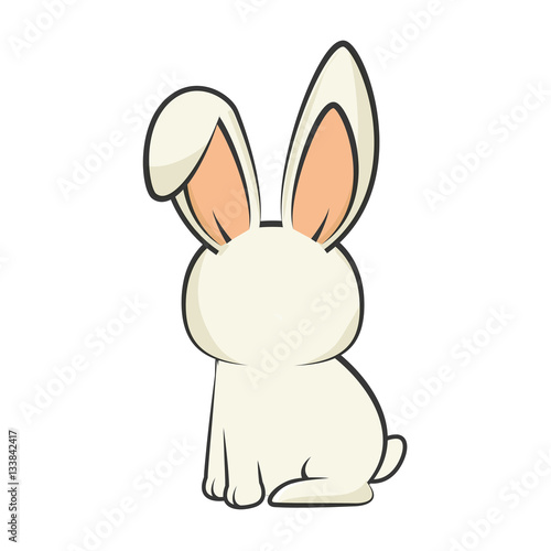 cute little rabbit animal character vector illustration design