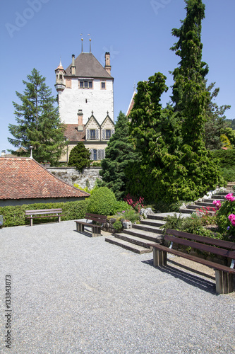 Oberhofen castle on the lake Thun in Switzerland