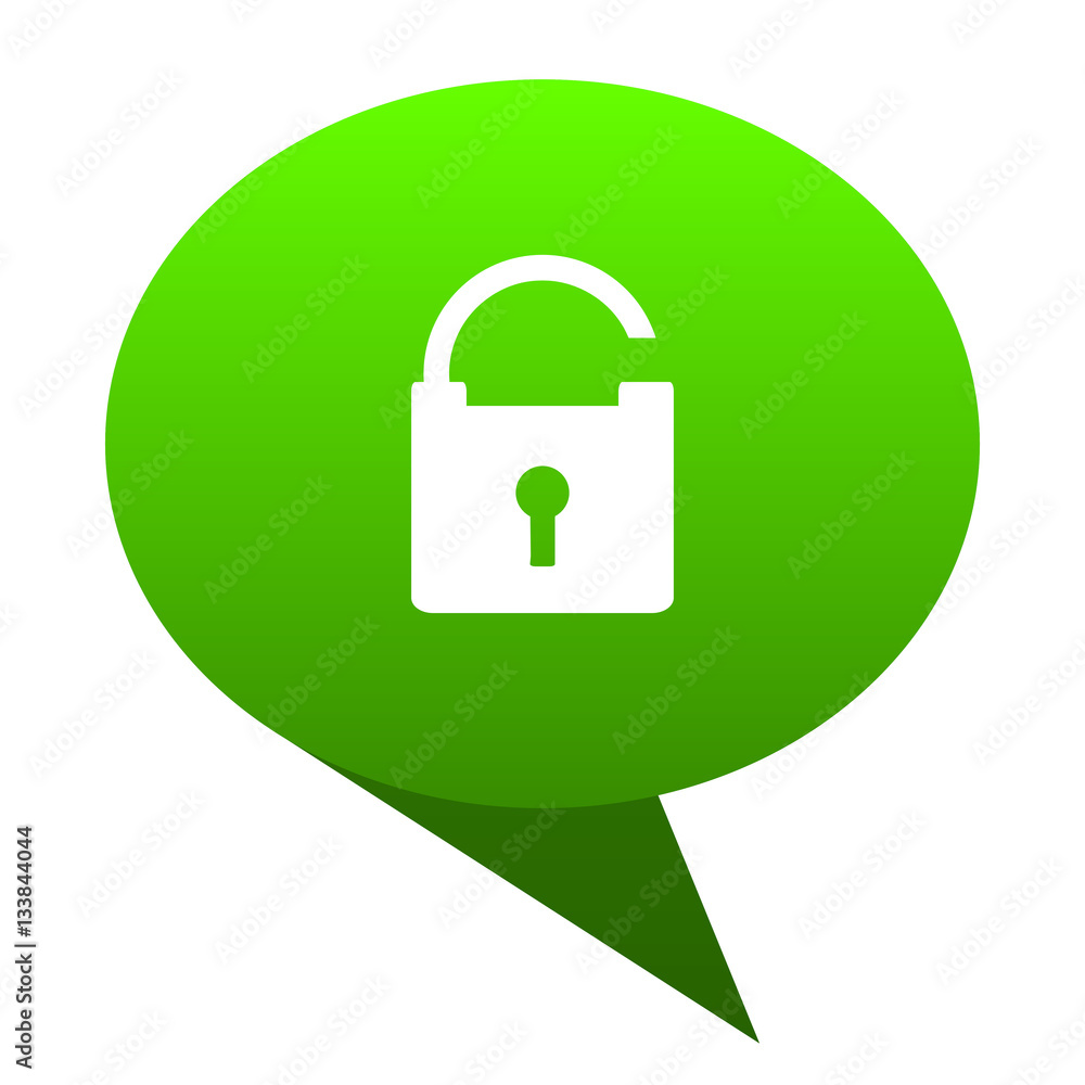 Padlock green bubble icon Padlock green bubble icon