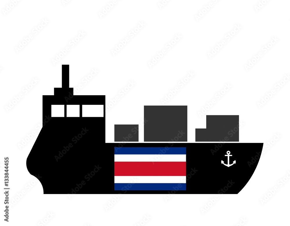 Drapeau du Costa Rica sur un bateau cargo