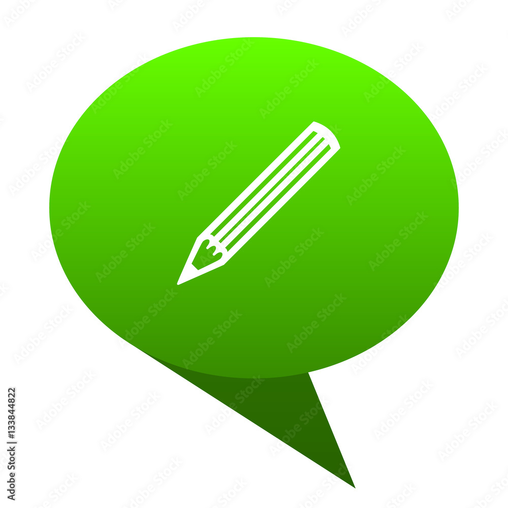 pencil green bubble icon