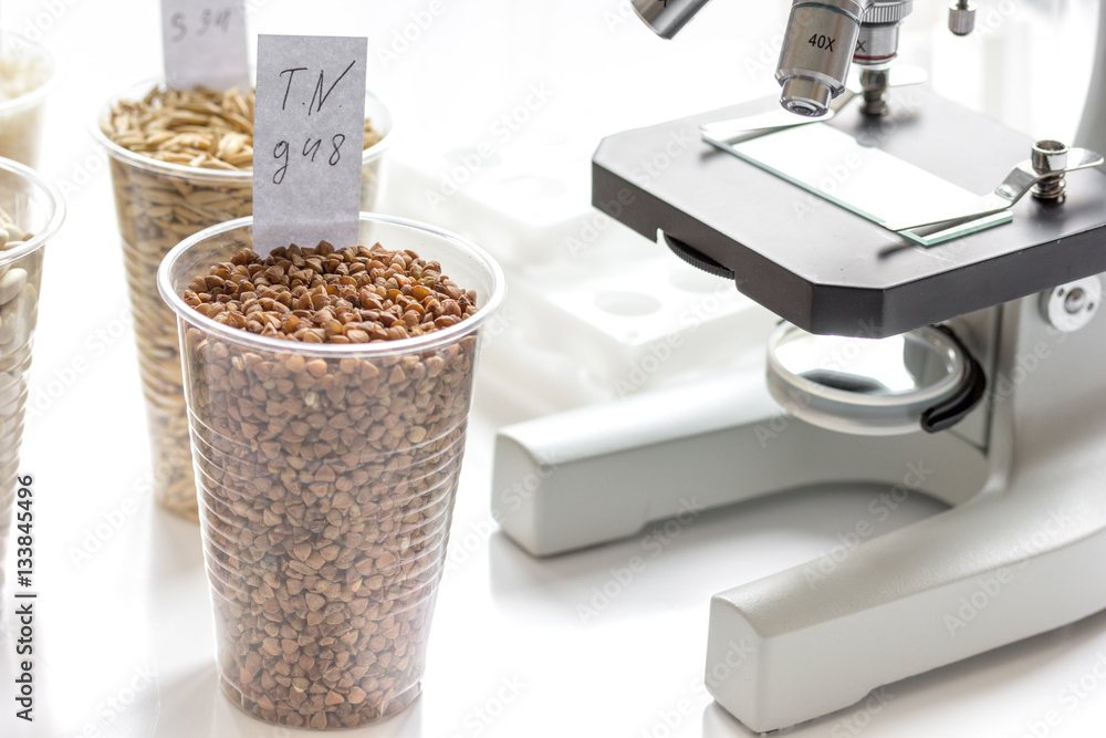Tests for pesticides in cereal in at laboratory