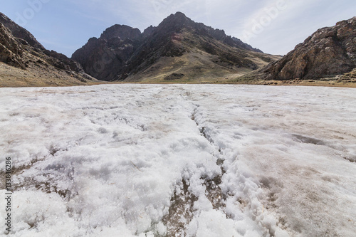 glacier in Guruan Saikhan National Park   Mongolia in May 2016.