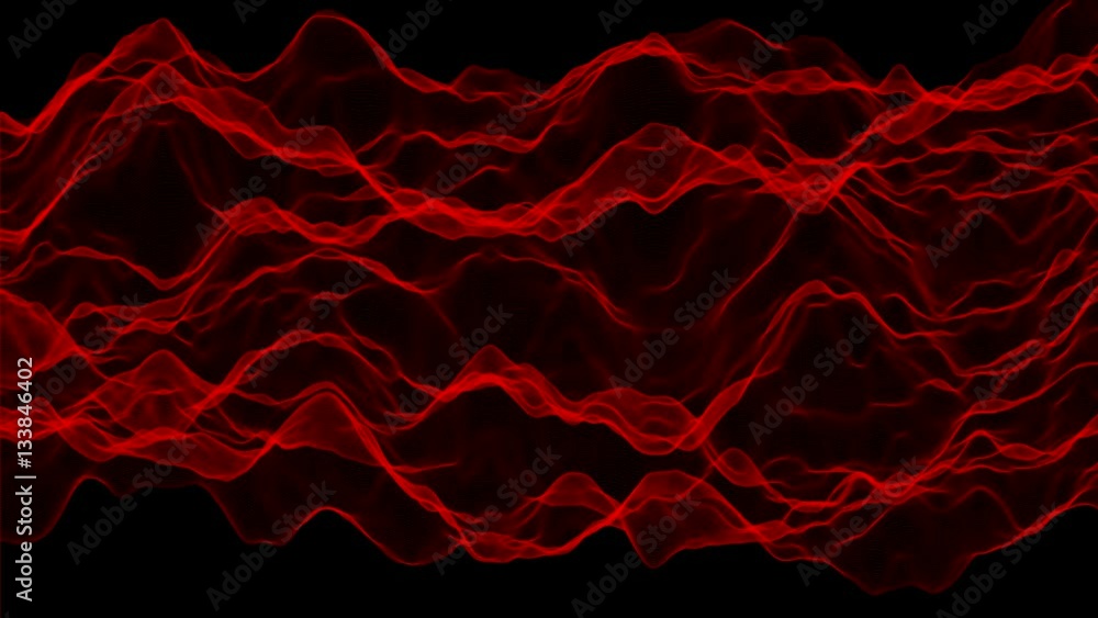 Transparent Waves on black backround - Abstract Animation Transparent Waves on black backround - Abstract Animation