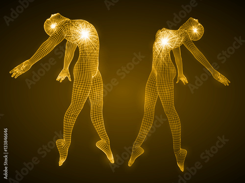 energy of the dancing man and girl figures.