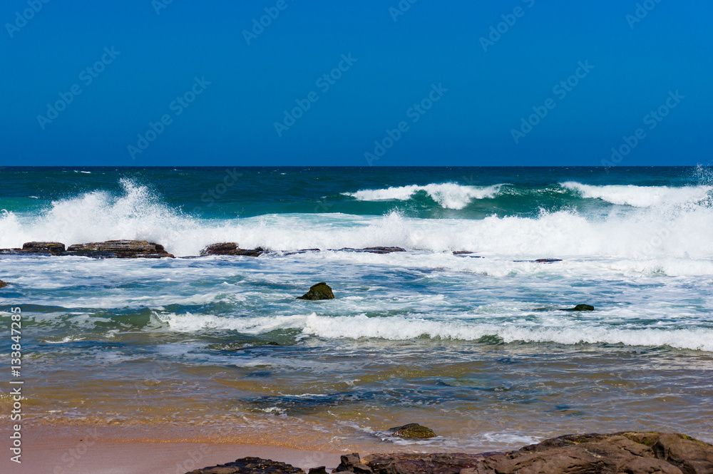 Beautiful seascape of sandy ocean beach