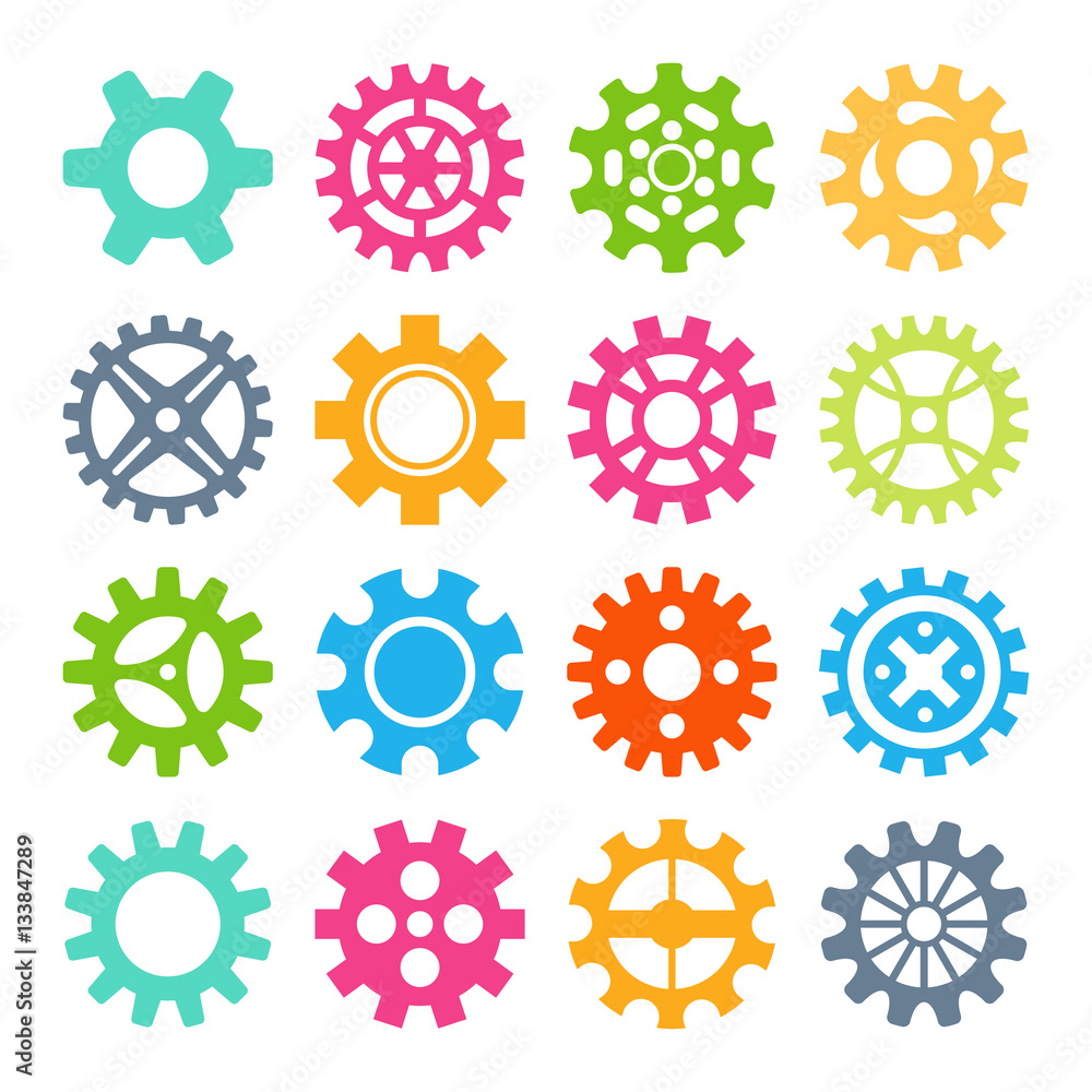 Gear icons isolated vector illustration. Gear icons isolated vector illustration.