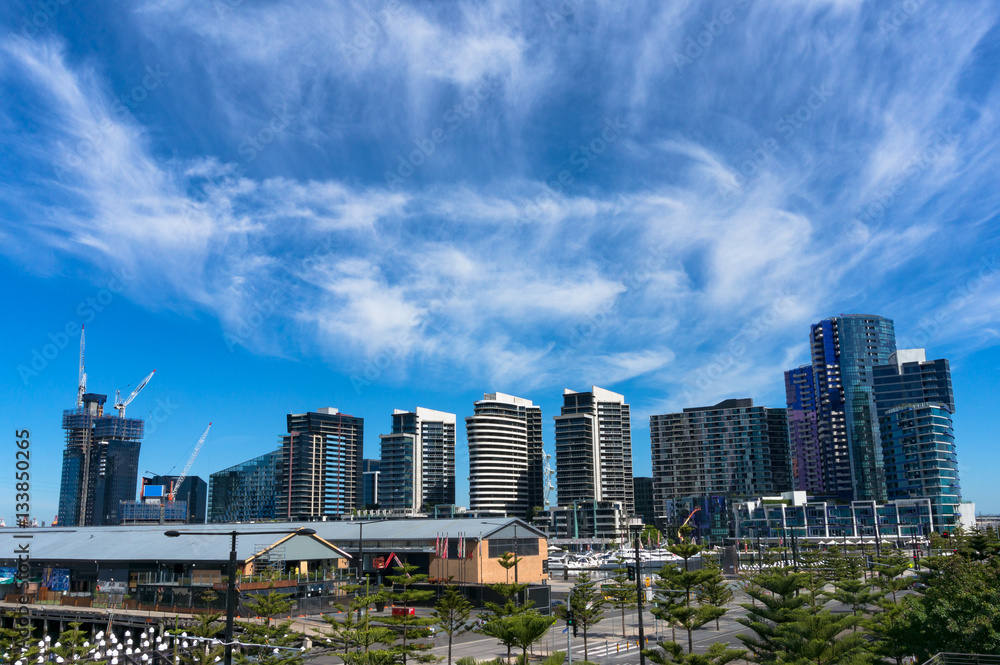 Melbourne skyline, cityscape as viewed from Docklands