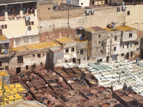Leather Tannery in Fez Morocco
