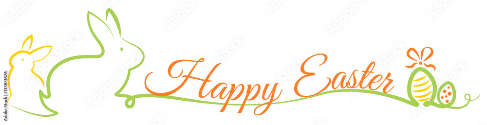 Fototapeta premium happy easter bunny with easter eggs vector decoration isolated