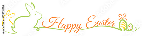 happy easter bunny with easter eggs vector decoration isolated
