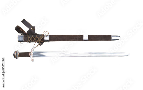 Bilde på lerret Replica of Ancient Stiklestad Viking Sword with Scabbard