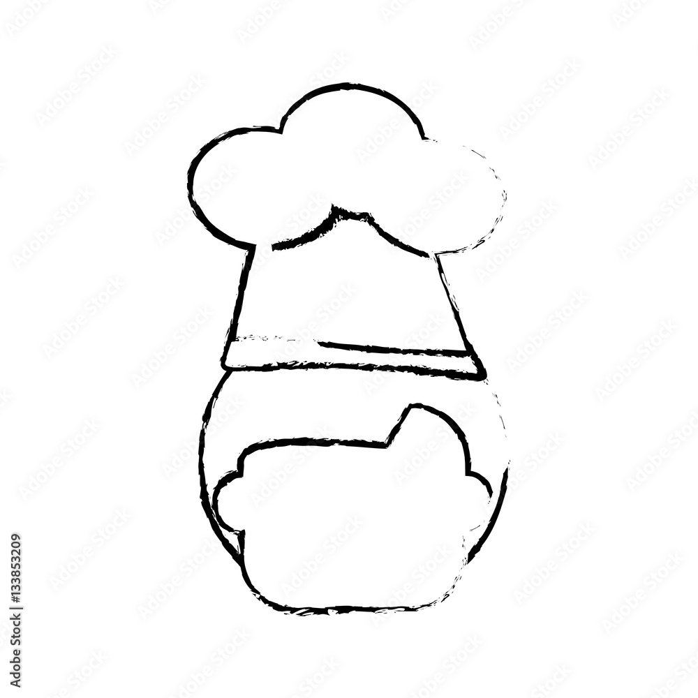 cartoon kid wearing chef hat over white background. vector illustration