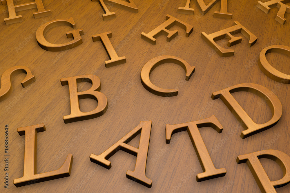Wooden letters on wood background, 3d illustration Wooden letters on wood background, 3d illustration