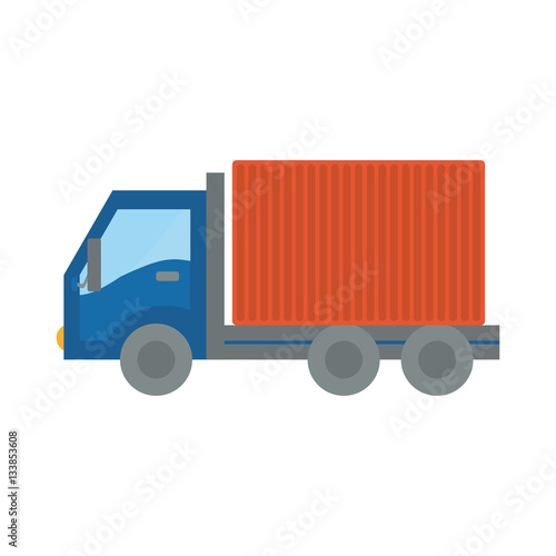 cargo truck icon over white background. colorful design. vector illustration