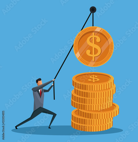 man financial business money gold work vector illustration eps 10