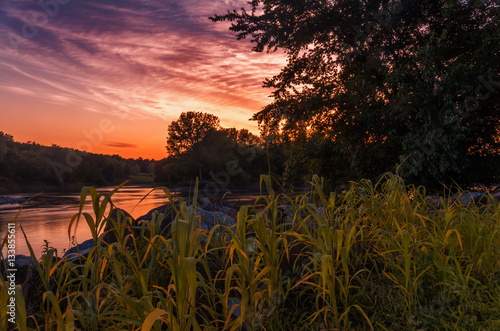 Beautiful sunset on a river