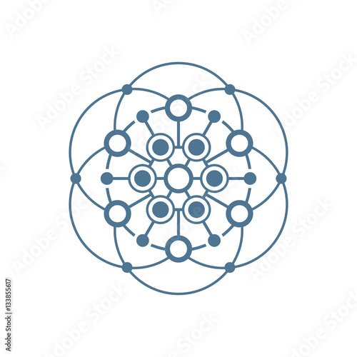 Abstract connections vector icon. Communication. Designed for web.