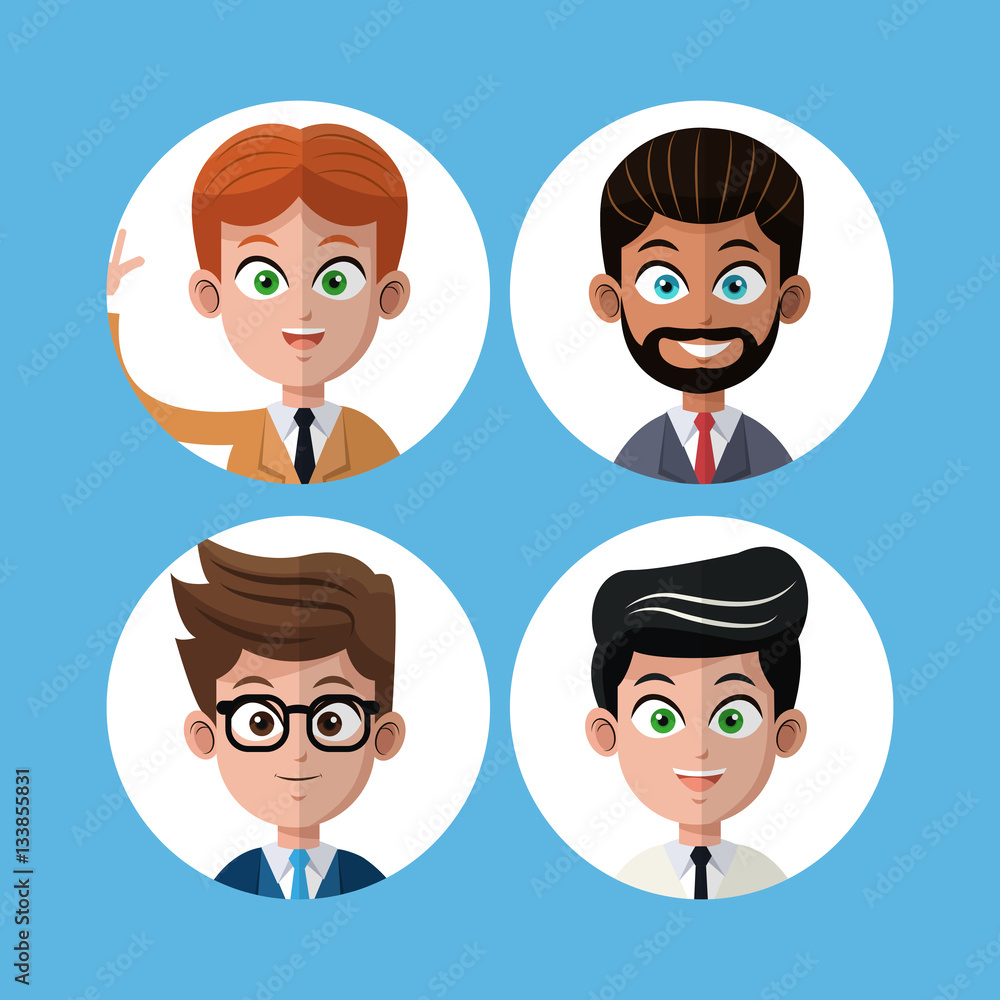 cartoon set portrait men business work vector illustration eps 10 cartoon set portrait men business work vector illustration eps 10