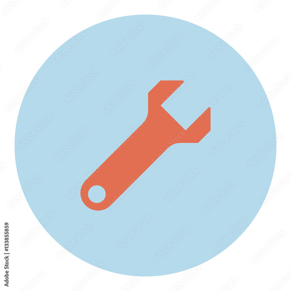Settings icon - Flat design, glyph style icon - Blue circle colored Settings icon - Flat design, glyph style icon - Blue circle colored