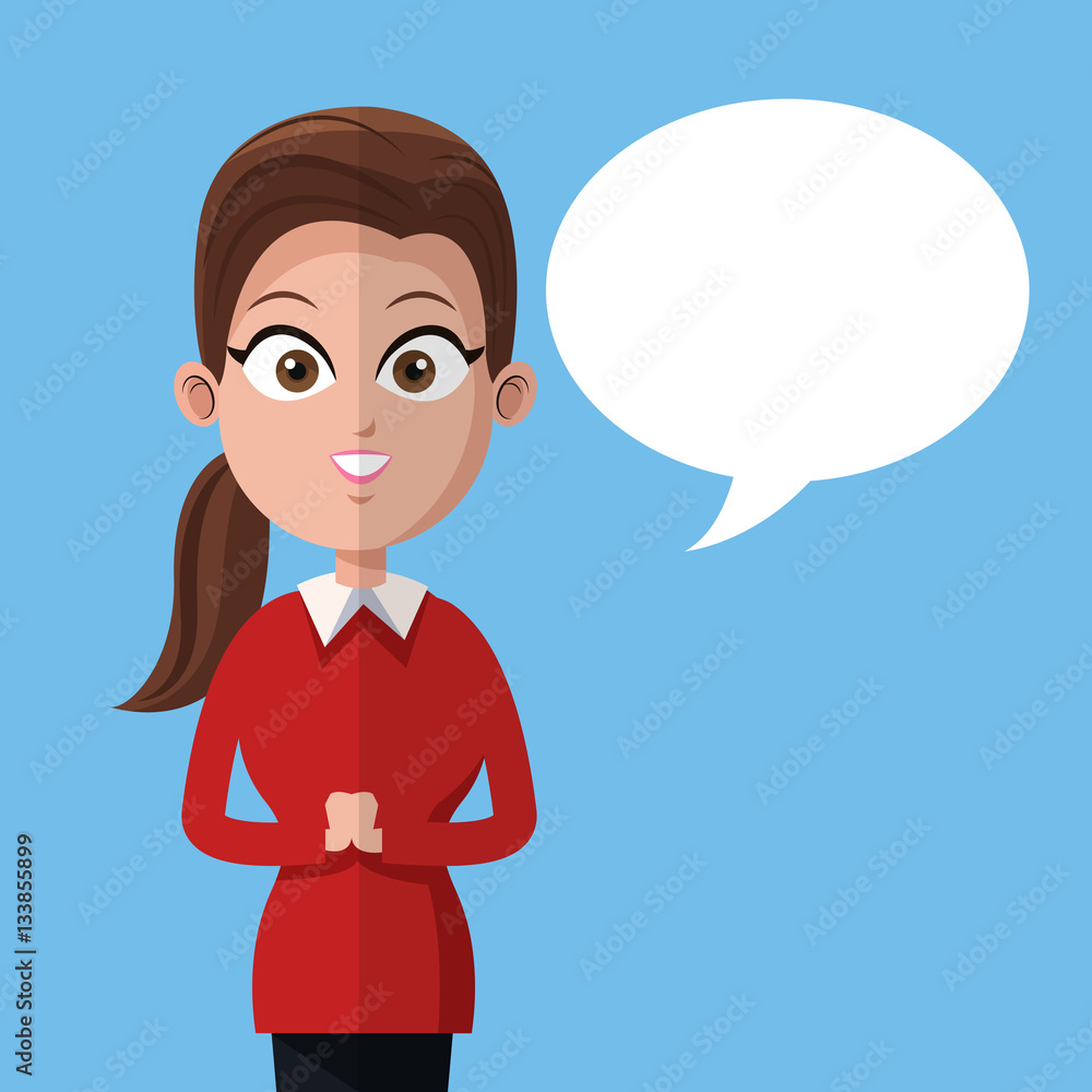 cartoon woman business manager work bubble speech vector illustration eps 10 cartoon woman business manager work bubble speech vector illustration eps 10