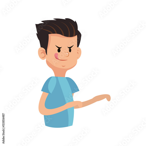 boy cartoon icon over white background. colorful design. vector illustration