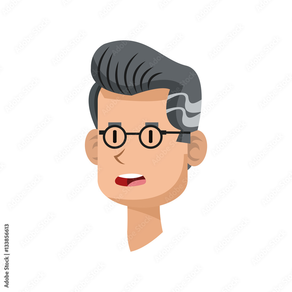 cartoon old man using glasses over white background. colorful design. vector illustration cartoon old man using glasses over white background. colorful design. vector illustration