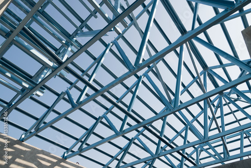 Structure of steel roof.