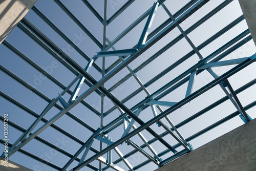 Structure of steel roof.