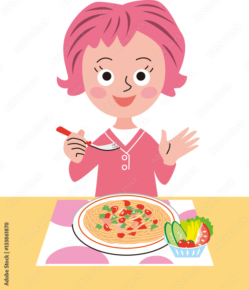 食事中の女児 食事中の女児