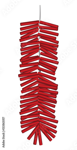 red chinese firecrackers vector on a white background