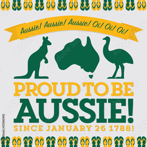 Retro sash Australia Day card in vector format.