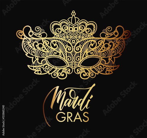 Mardi Gras mask of lace background.