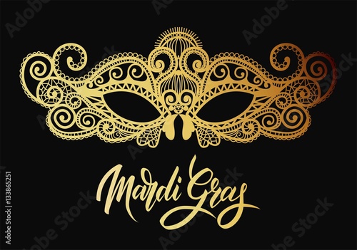 Mardi Gras mask of lace background.