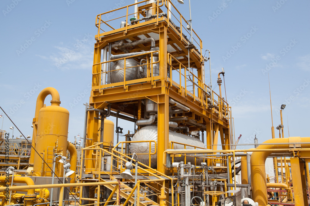 Compressor and pumping systems in oil field in Azerbaijan Caspian sea.